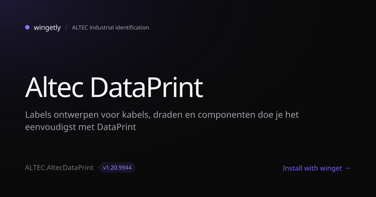 Install Altec DataPrint 1.20.9944 with winget | ALTEC industrial ...