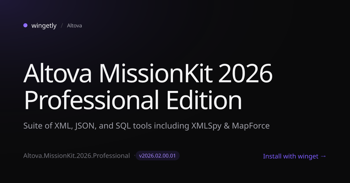 Install Altova MissionKit 2026 Professional Edition 2026.02.00 with ...