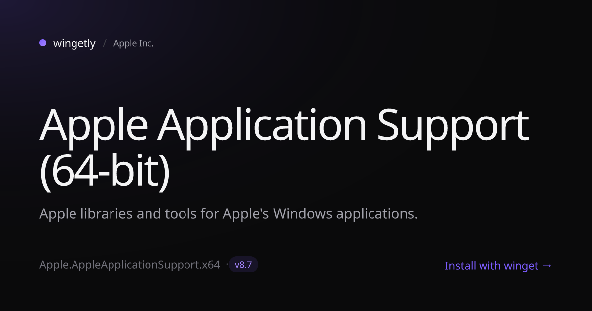 Install Apple Application Support (64-bit) 8.7 with winget | Apple Inc ...