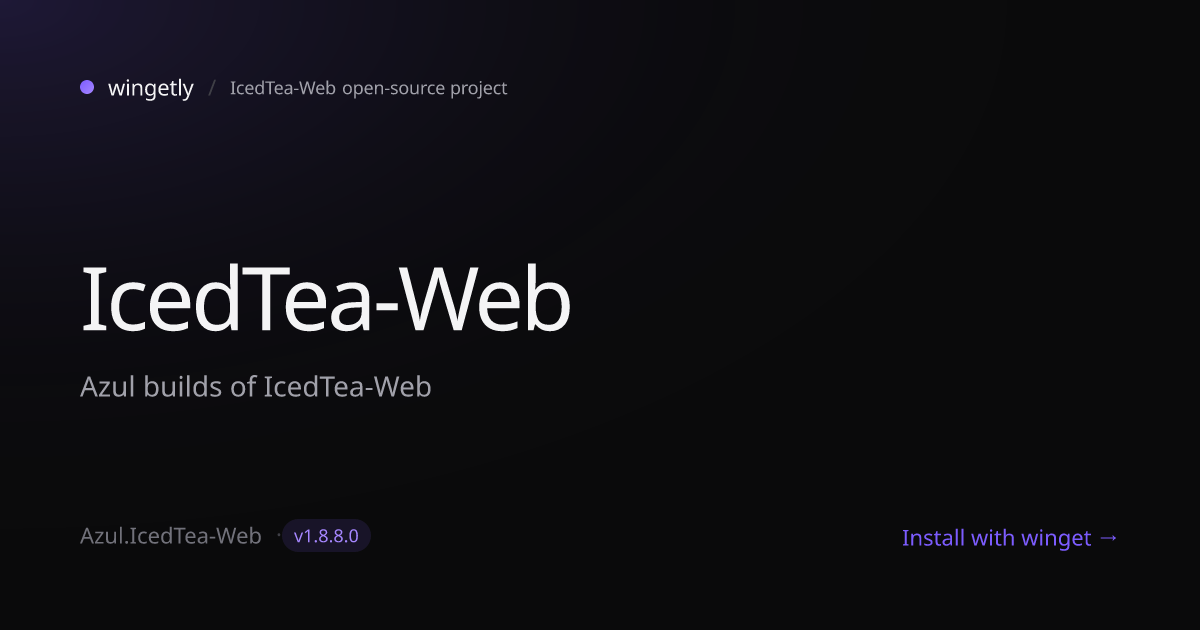Install IcedTea-Web 1.8.8.0 with winget | IcedTea-Web open-source ...