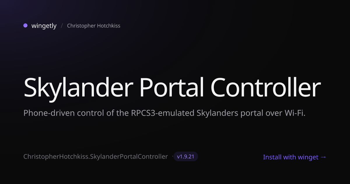 Install Skylander Portal Controller 1.9.13 with winget | Christopher ...