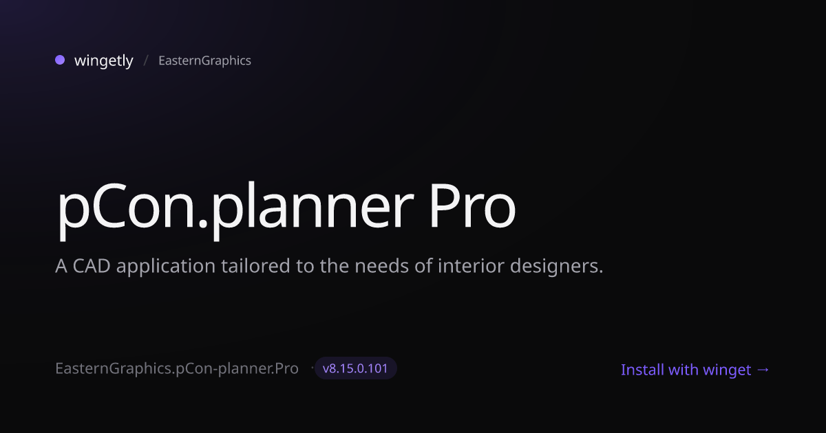 Install pCon.planner Pro 8.15.0.100 with winget | EasternGraphics ...