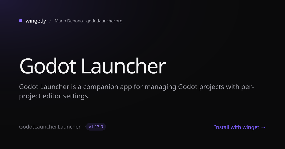Install Godot Launcher 1.9.0 with winget | Mario Debono - godotlauncher ...