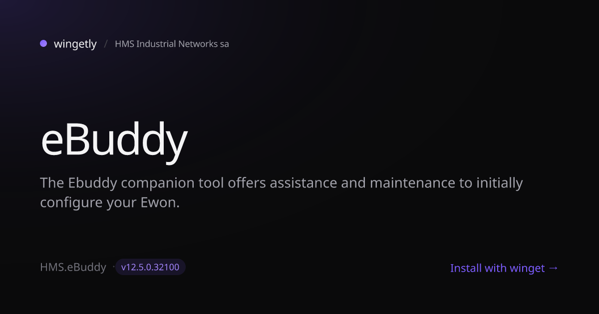 Install eBuddy 12.5.0.32100 with winget | HMS Industrial Networks sa ...
