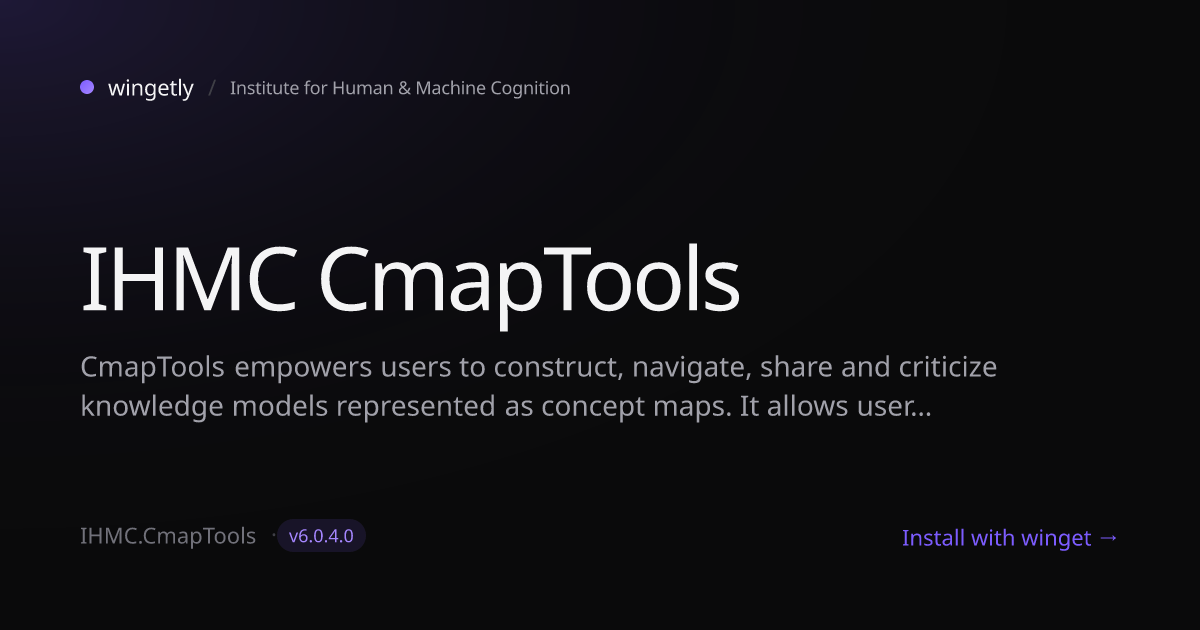 Install IHMC CmapTools 6.0.4.0 with winget | Institute for Human ...