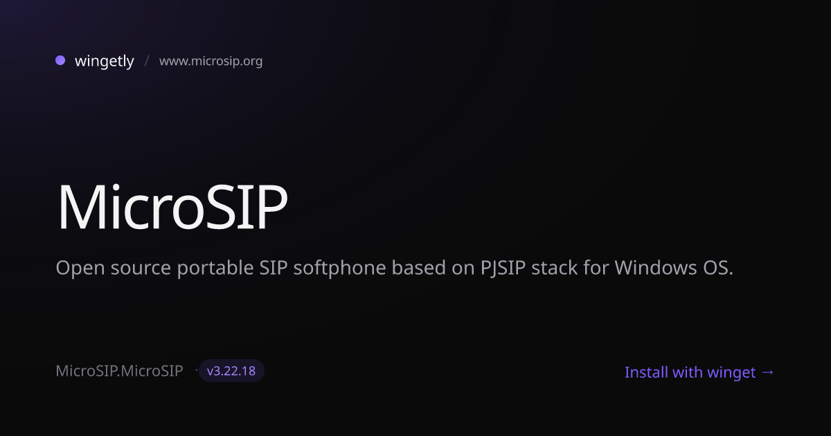 Install MicroSIP 3.22.7 with winget | www.microsip.org | Wingetly