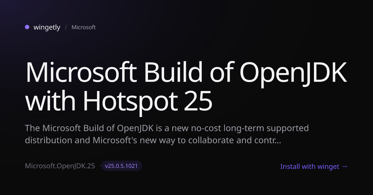 Install Microsoft Build of OpenJDK with Hotspot 25 25.0.4.101 with ...