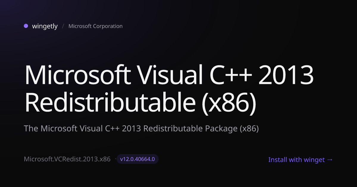 Install Microsoft Visual C++ 2013 Redistributable (x86) 12.0.40664.0 ...