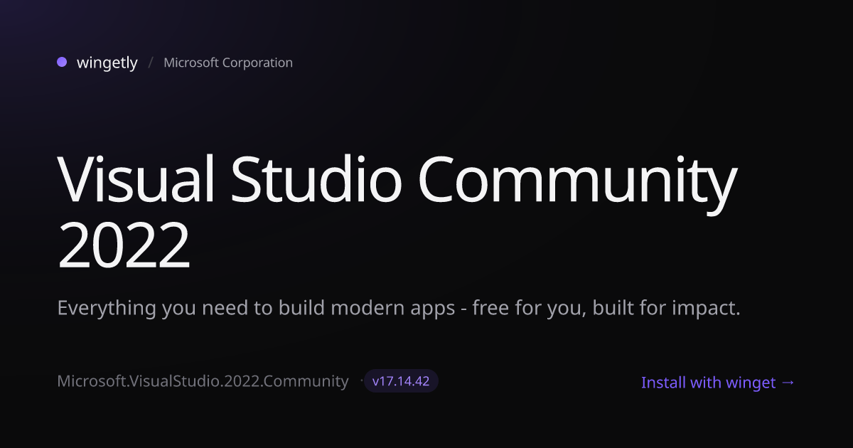 Install Visual Studio Community 2022 17.14.37 with winget | Microsoft ...