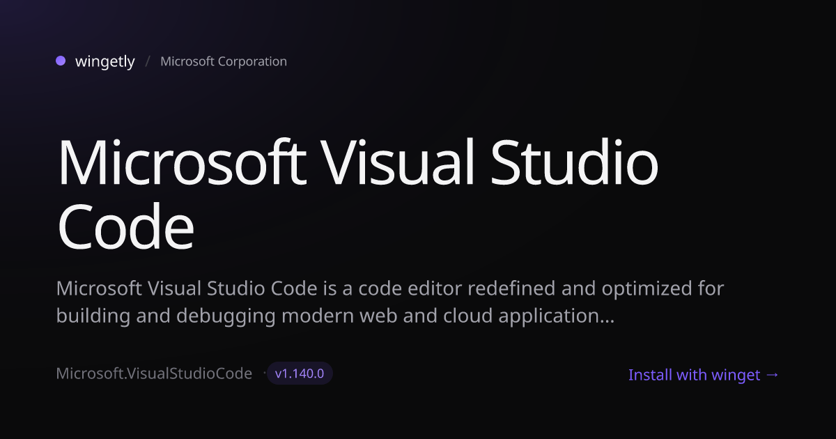 Install Microsoft Visual Studio Code 1.130.0 with winget | Microsoft ...