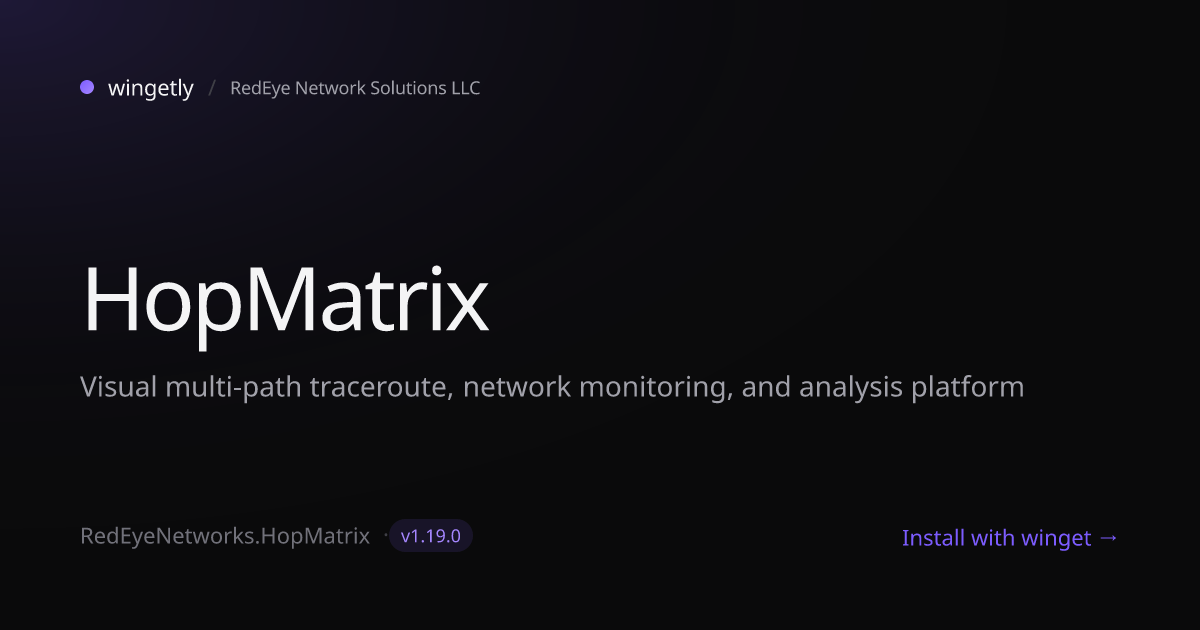 Install HopMatrix 1.8.0 with winget | RedEye Network Solutions LLC ...