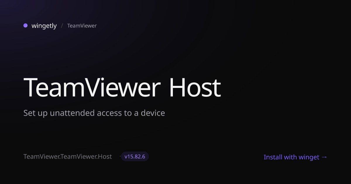 Install TeamViewer Host 15.79.4 with winget | TeamViewer | Wingetly